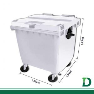 Contêiner Plástico 1000 Litros Branco s/ Pedal JSN Ref: C1000