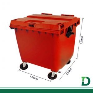Contêiner Plástico 1000 Litros Vermelho s/ Pedal JSN Ref: C1000