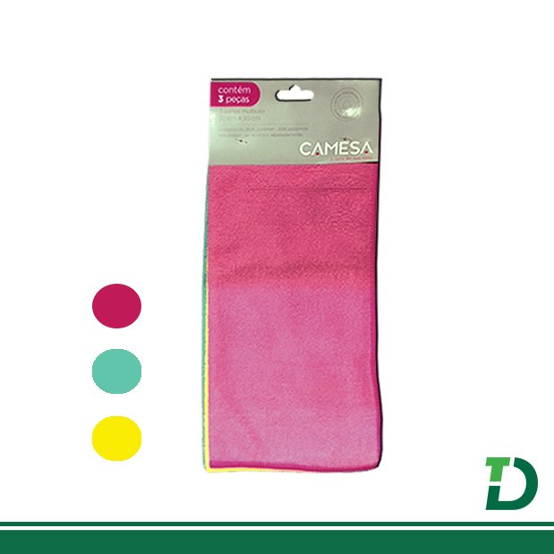 Panos Microfibra multiuso Camesa c/ 3 peças