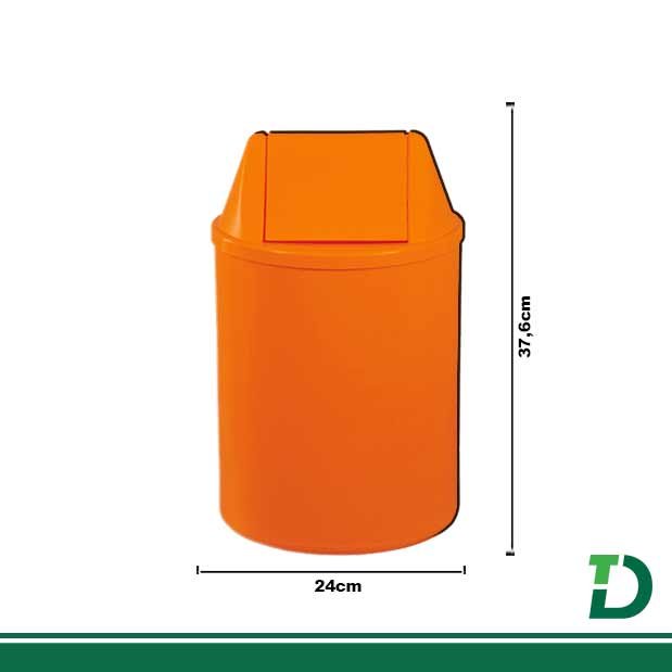 Cesto De Lixo Cem Tampa 12 litos JSN Laranja