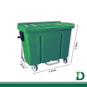 Contêiner Plástico 500 Litros LP com Pedal Verde