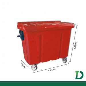 Contêiner Plástico 500 Litros LP sem Pedal Vermelho